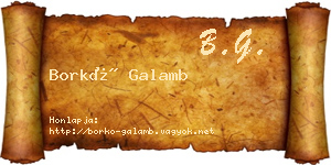 Borkó Galamb névjegykártya